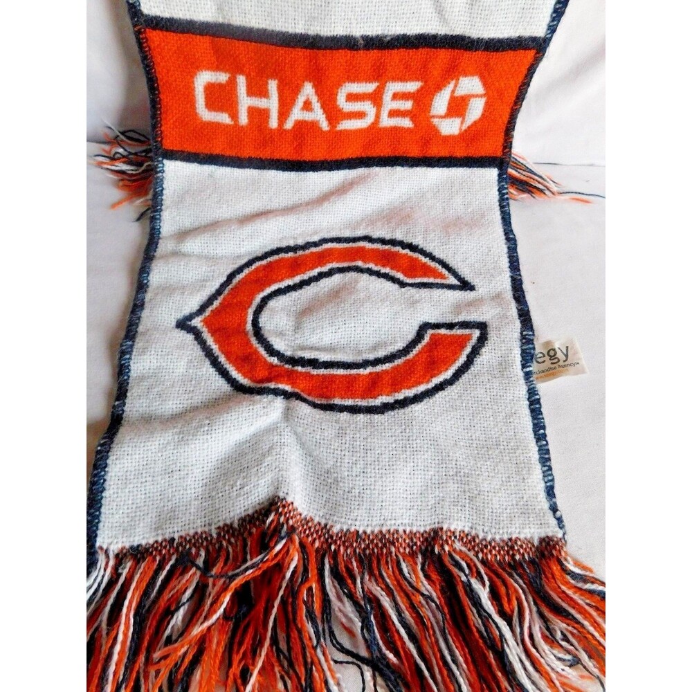 NFL Chicago Bears Orange/White/Blue Scarf with Fringe Chase Promo
